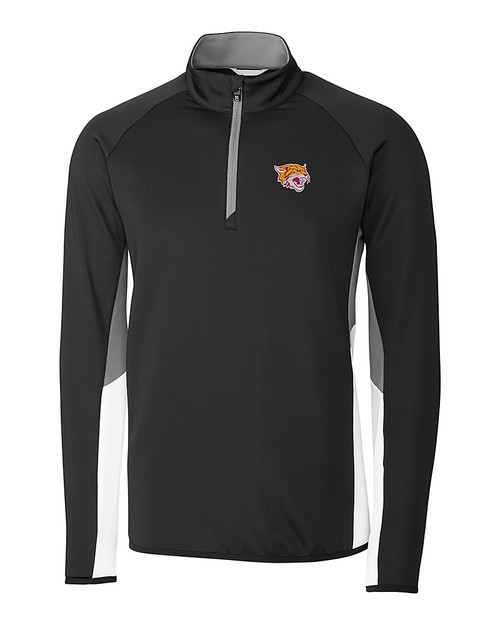 Bethune-Cookman Wildcats Cutter & Buck Traverse Colorblock Stretch Quarter Zip Mens Pullover Black Mannequin