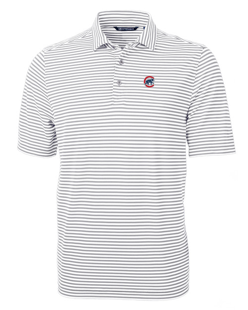 Chicago Cubs Cutter & Buck Virtue Eco Pique Stripe Recycled Mens Polo POL_MANN_HG 1