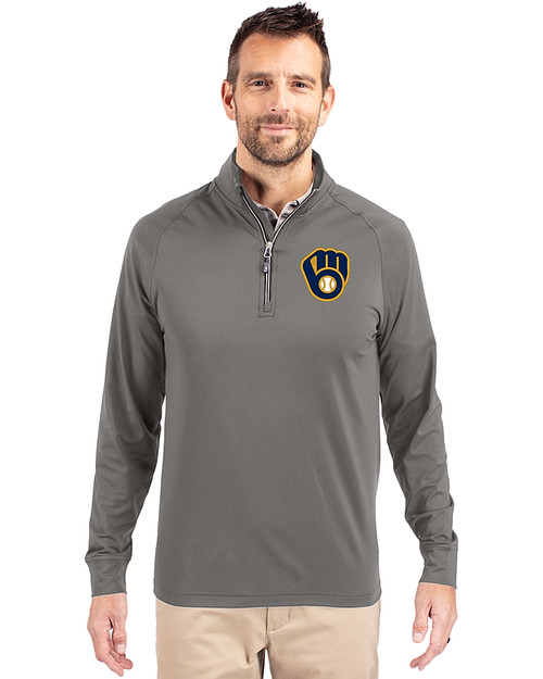 Milwaukee Brewers Cutter & Buck Adapt Recycled Soft Knit Stretch