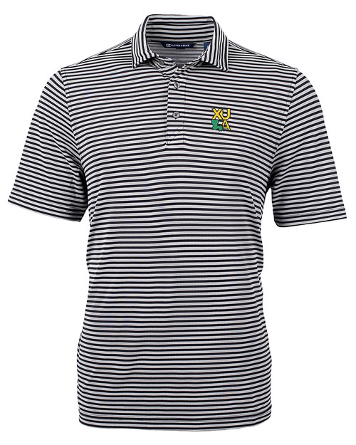 Xavier Gold Rush Cutter & Buck Virtue Eco Pique Stripe Recycled Mens Polo BL_MANN_HG 