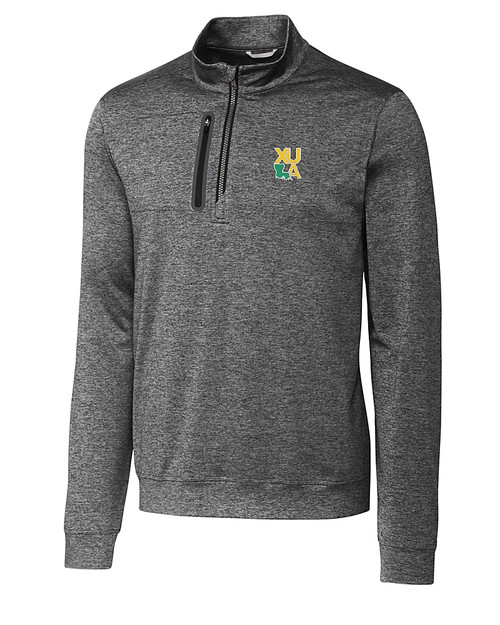 Xavier Gold Rush Cutter & Buck Stealth Heathered Quarter Zip Mens Pullover EG_MANN_HG 