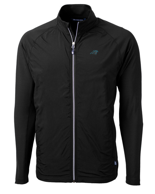 Carolina Panthers Cutter & Buck Adapt Eco Knit Hybrid Recycled Mens Full Zip Jacket BL_MANN_HG 1