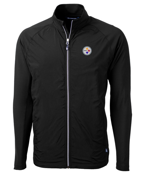 Pittsburgh Steelers Cutter & Buck Adapt Eco Knit Hybrid Recycled Mens Full Zip Jacket BL_MANN_HG 1
