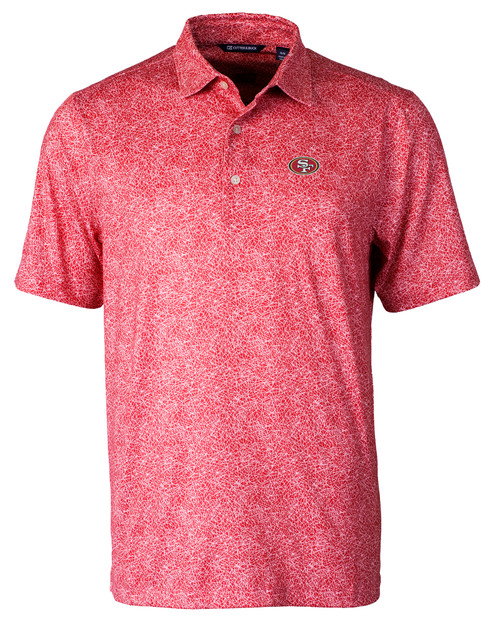 San Francisco 49ers Cutter & Buck Pike Constellation Print Stretch Mens Polo RD_MANN_HG 1