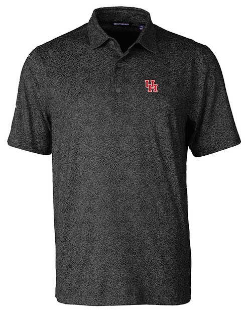 Houston Cougars Cutter & Buck Pike Constellation Print Stretch Mens Polo BL_MANN_HG 