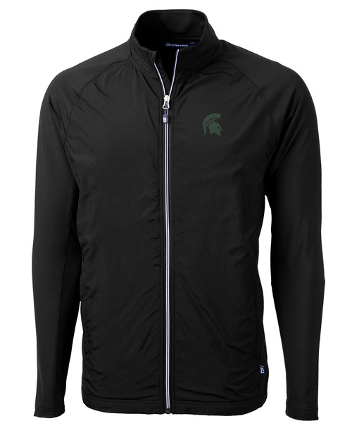 Michigan State Spartans Cutter & Buck Adapt Eco Knit Hybrid Recycled Mens Full Zip Jacket BL_MANN_HG 1