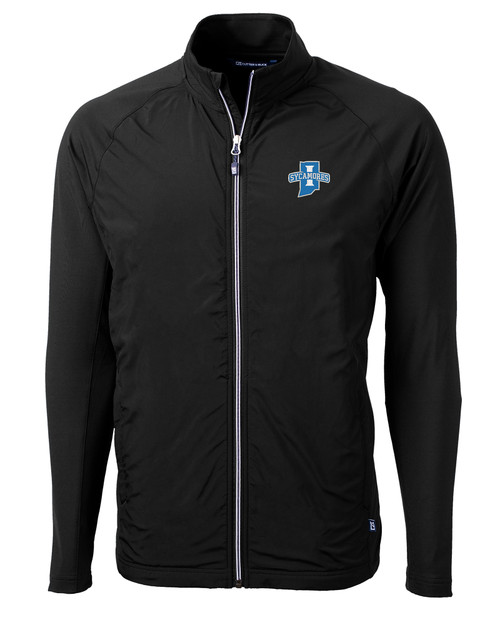 Indiana State Sycamores Cutter & Buck Adapt Eco Knit Hybrid Recycled Mens Full Zip Jacket BL_MANN_HG 1