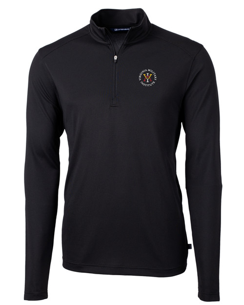 Virginia Military Institute Keydets Cutter & Buck Virtue Eco Pique Recycled Quarter Zip Mens Pullover BL_MANN_HG 1