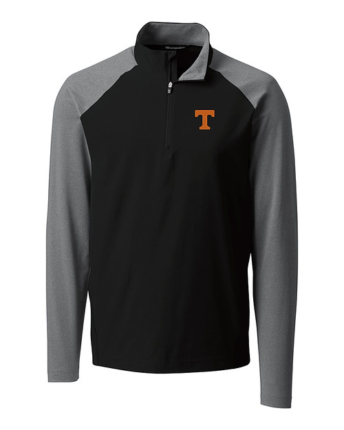 Tennessee Volunteers Cutter & Buck Response Lightweight Hybrid Quarter Zip Mens Pullover Windbreaker Black Mannequin