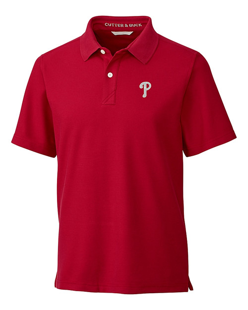 Philadelphia Phillies Cutter & Buck Breakthrough Mens Polo Cardinal Red Mannequin