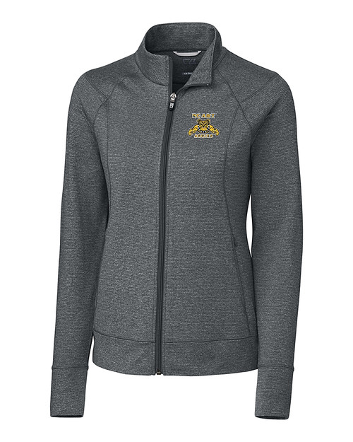 North Carolina A&T Aggies Cutter & Buck Shoreline Heathered Womens Full Zip Jacket Charcoal Heather Mannequin