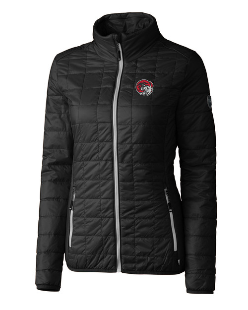 Winston-Salem State Rams Cutter & Buck Rainier PrimaLoft®  Womens Eco Insulated Full Zip Puffer Jacket BL_MANN_HG 1