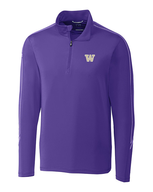 Washington Huskies Cutter & Buck Pennant Sport Half Zip College Purple Mannequin