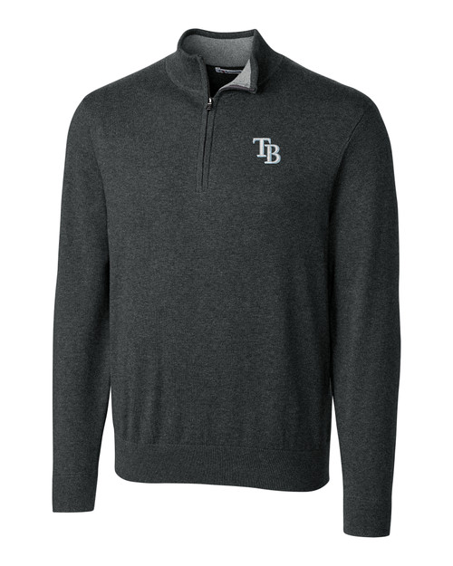 Tampa Bay Rays Cutter & Buck Lakemont Tri-Blend Mens Quarter Zip Pullover Sweater CCH_MANN_HG 1