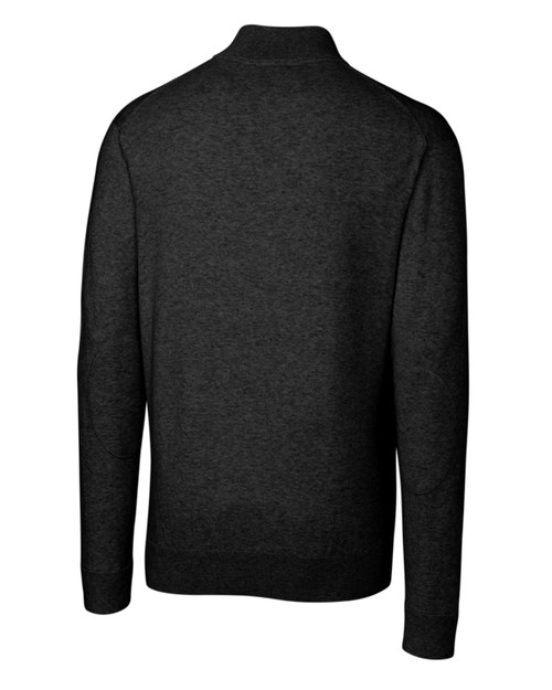 Detroit Lions Cutter & Buck Lakemont Tri-Blend Mens Big and Tall Quarter Zip Pullover Sweater Black Mannequin Back