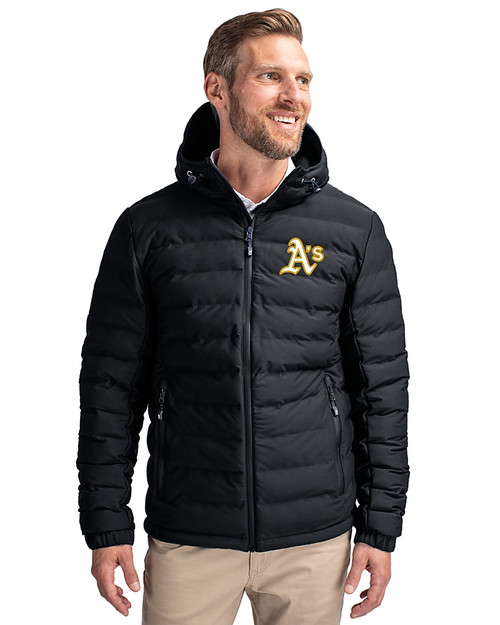 Athletics Cutter & Buck Mission Ridge Repreve® Eco Insulated Mens Puffer Jacket Black Front