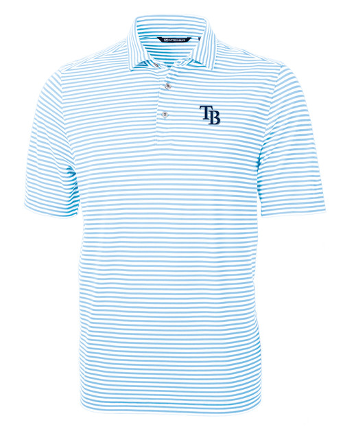 Tampa Bay Rays Cutter & Buck Virtue Eco Pique Stripe Recycled Mens Big and Tall Polo ALS_MANN_HG 1