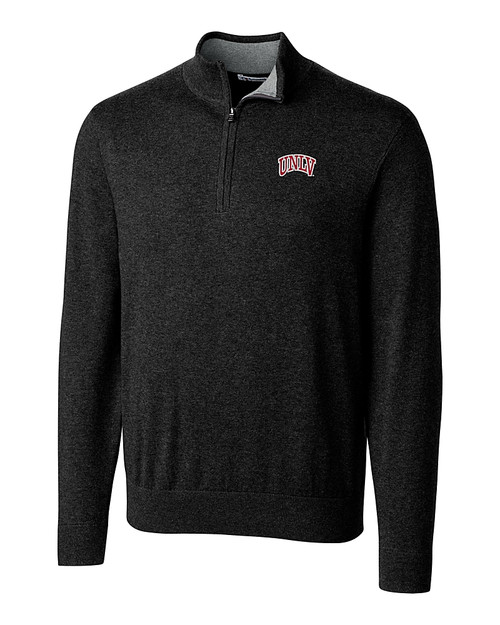 UNLV Rebels Cutter & Buck Lakemont Tri-Blend Mens Quarter Zip Pullover Sweater Black Mannequin