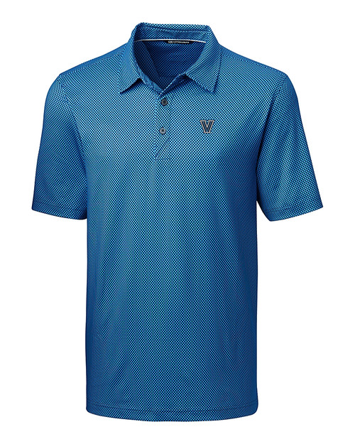 Villanova Wildcats Cutter & Buck Pike Mini Pennant Print Stretch Mens Big and Tall Polo Liberty Navy Mannequin