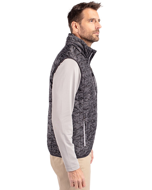 South Florida Bulls Cutter & Buck Rainier PrimaLoft® Mens Eco Insulated Full Zip Printed Puffer Vest Black Side