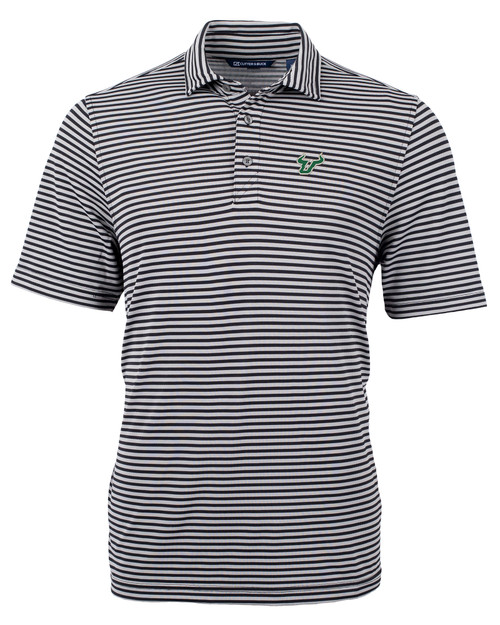 South Florida Bulls Cutter & Buck Virtue Eco Pique Stripe Recycled Mens Big and Tall Polo BL_MANN_HG 1