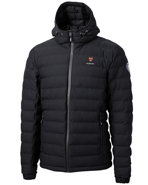 Harvard Crimson Cutter & Buck Mission Ridge Repreve® Eco Insulated Mens Puffer Jacket BL_MANN_HG 
