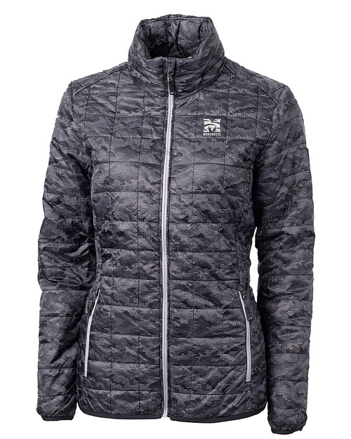 Morehouse Maroon Tigers Cutter & Buck Rainier PrimaLoft® Womens Eco Insulated Full Zip Printed Puffer Jacket BL_MANN_HG 