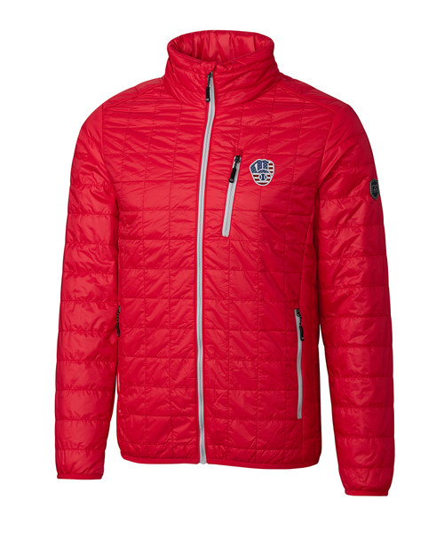 Milwaukee Brewers Americana Cutter & Buck Rainier PrimaLoft® Mens Eco Insulated Full Zip Puffer Jacket RD_MANN_HG 1