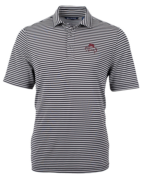 FSU Bobby Bowden Cutter & Buck Virtue Eco Pique Stripe Recycled Mens Polo BL_MANN_HG 