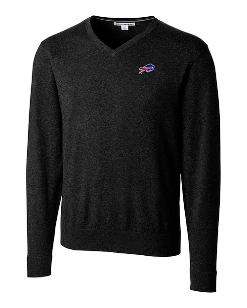 Buffalo Bills Cutter & Buck Lakemont Tri-Blend Mens V-Neck Pullover Sweater Black Mannequin