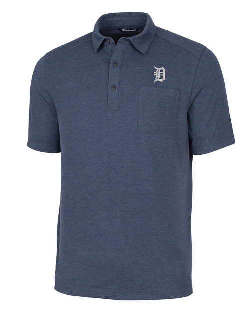 Detroit Tigers Cutter & Buck Advantage Tri-Blend Jersey Mens Pocket Polo LNH_MANN_HG 1