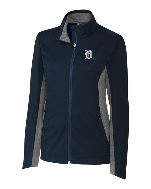 Detroit Tigers Cutter & Buck Navigate Softshell Womens Full Zip Jacket LYN_MANN_HG 1
