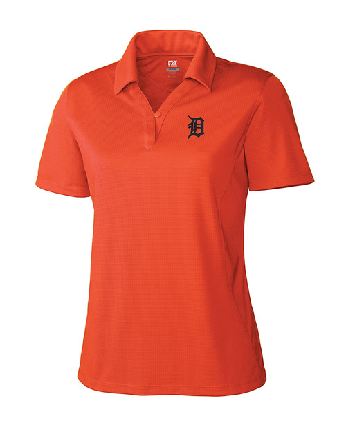 Detroit Tigers Cutter & Buck Genre Textured Solid Womens Polo College Orange Mannequin