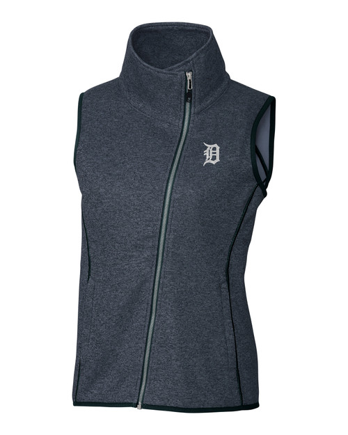 Detroit Tigers Cutter & Buck Mainsail Sweater-Knit Womens Full Zip Vest LNH_MANN_HG 1