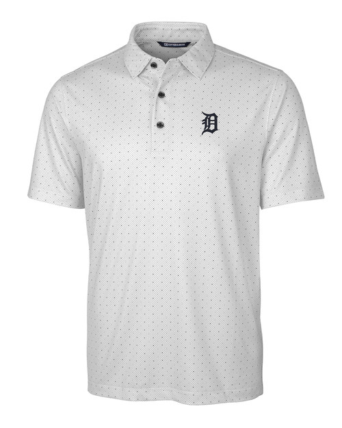 Detroit Tigers Cutter & Buck Pike Double Dot Print Stretch Mens Big and Tall Polo CC_MANN_HG 1