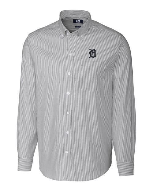 Detroit Tigers Cutter & Buck Stretch Oxford Stripe Mens Big and Tall Long Sleeve Dress Shirt CC_MANN_HG 1