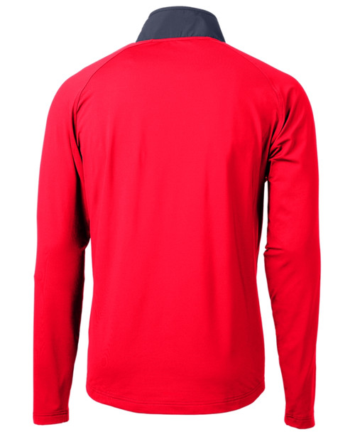 Atlanta Braves Cutter & Buck Adapt Eco Knit Stretch Recycled Quarter-Zip  Pullover Top - Heather Red
