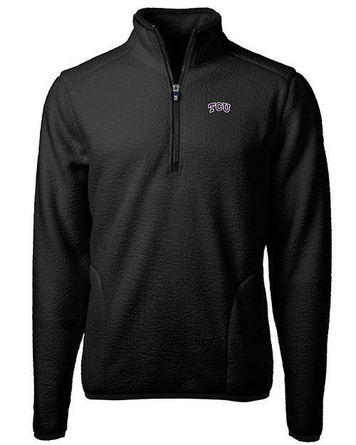 TCU Horned Frogs Cutter & Buck Cascade Eco Fleece Mens Quarter Zip Jacket BL_MANN_HG 