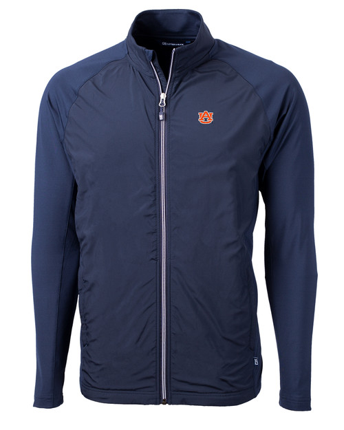 Auburn Tigers Cutter & Buck Adapt Eco Knit Hybrid Recycled Mens Big & Tall Full Zip Jacket NVBU_MANN_HG 1