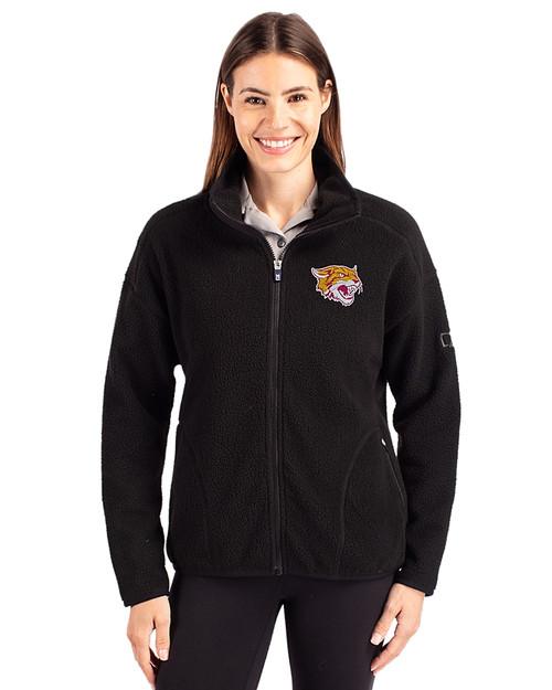 Bethune-Cookman Wildcats Cutter & Buck Cascade Eco Fleece Womens Full Zip Jacket Black Front