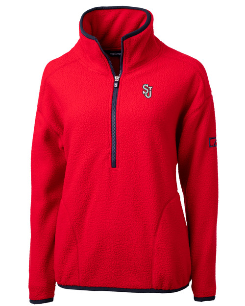 St Johns Red Storm Cutter & Buck Cascade Eco Sherpa Womens Fleece Pullover Jacket RDNV_MANN_HG 1