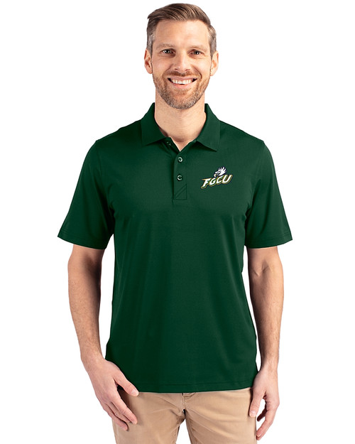 Florida Gulf Coast Eagles Cutter & Buck Forge Stretch Mens Big and Tall Polo Hunter Green Front