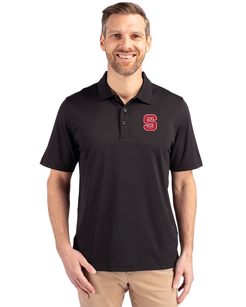 NC State Wolfpack Cutter & Buck Forge Stretch Mens Big and Tall Polo Black Front