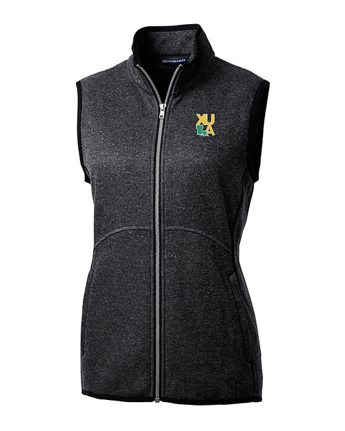 Xavier Gold Rush Cutter & Buck Mainsail Sweater Knit Womens Full Zip Vest CCH_MANN_HG 