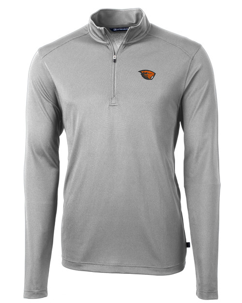 Oregon State Beavers Cutter & Buck Virtue Eco Pique Recycled Quarter Zip Mens Big & Tall Pullover POL_MANN_HG 1