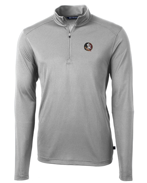 Florida State Seminoles Cutter & Buck Virtue Eco Pique Recycled Quarter Zip Mens Big & Tall Pullover POL_MANN_HG 1