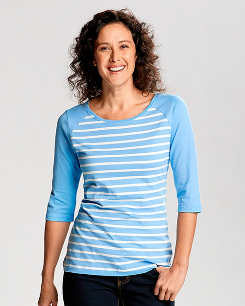 Cutter & Buck Womens Revel Stripe 3/4 Sleeve Knit ALS_PRO_HG 1