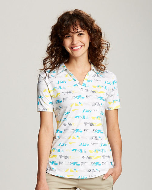 Cutter & Buck Short Sleeve Womens Cove Print Polo MU_PRO_HG 1