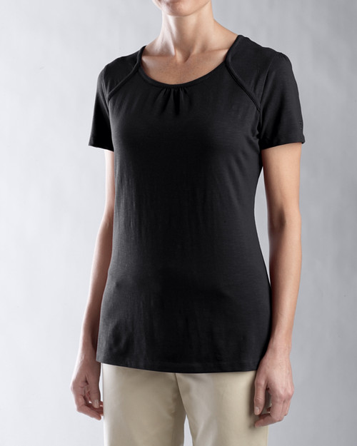 Cutter & Buck Short Sleeve Womens End Zone Tee Black Front