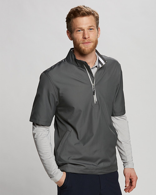 Cutter & Buck Mens Nine Iron Short-Sleeve Half-Zip Iron Front